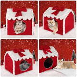 Christmas Cat Bed Cave Nest House Cat Igloo Cat Bes & Mats Pet Clever 