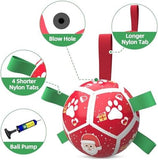 Christmas Dog Toys Soccer Ball with Straps Toothbrush Pet Clever 