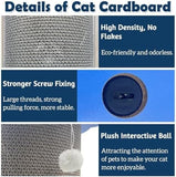 Corner Vertical Kitty Scratch Board with Hanging Ball Cat Trees & Scratching Posts Pet Clever 