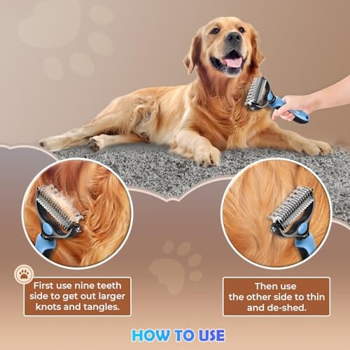 Dematting Comb with Extra Wide Double-Sided Stainless Steel Teeth for ...