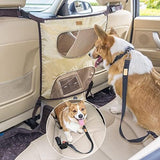 Dual Layer Pet Car Divider Back Seat Barrier Net Travel Pet Clever Beige 