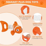 Durable Clownfish Design Plush Squeaky Dog Toys Dog Toys Pet Clever 