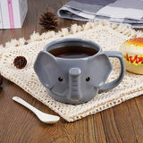 Elephant Mug 14 oz Cute Ceramic Coffee Mug 3D Porcelain Tea Mug for Women Other Pets Design Mugs Pet Clever 