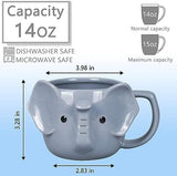 Elephant Mug 14 oz Cute Ceramic Coffee Mug 3D Porcelain Tea Mug for Women Other Pets Design Mugs Pet Clever 