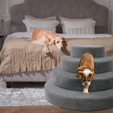 Extra Wide Stable 4 Steps Foam Pet Stairs for High Bed Dog Houses Pet Clever 