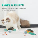 Flapping Fins Cute Turtle Interactive Catnip Toy Cat Toys Pet Clever 