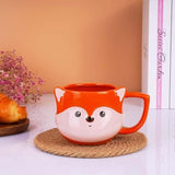 Fox Mug 14 oz Cute Ceramic Coffee Mug 3D Porcelain Tea Mug for Women Other Pets Design Mugs Pet Clever 