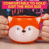 Fox Mug 14 oz Cute Ceramic Coffee Mug 3D Porcelain Tea Mug for Women Other Pets Design Mugs Pet Clever 