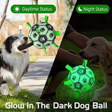 Glow in The Dark Dog Toys Soccer Ball with Straps Toys Pet Clever 