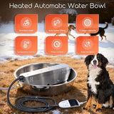 Heated Automatic Pet Water Bowl Dispenser Dog Bowls & Feeders Pet Clever 