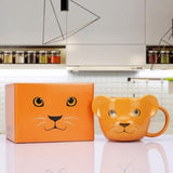 Lion Mug 16 oz Cute Ceramic Coffee Mug 3D Porcelain Tea Mug for Women Other Pets Design Mugs Pet Clever 