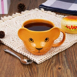 Lion Mug 16 oz Cute Ceramic Coffee Mug 3D Porcelain Tea Mug for Women Other Pets Design Mugs Pet Clever 