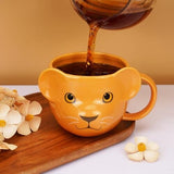 Lion Mug 16 oz Cute Ceramic Coffee Mug 3D Porcelain Tea Mug for Women Other Pets Design Mugs Pet Clever 