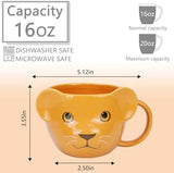 Lion Mug 16 oz Cute Ceramic Coffee Mug 3D Porcelain Tea Mug for Women Other Pets Design Mugs Pet Clever 