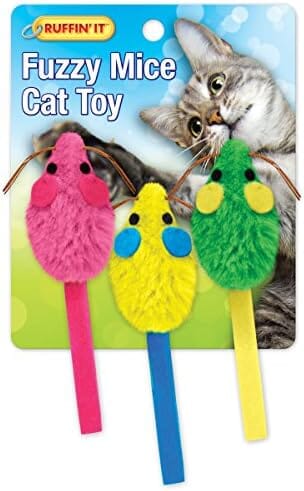 Mice W/Catnip 3/Pkg Cat Toys Pet Clever 