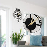 Modern Metal Wall Clocks 12 Inch Rustic Cat Nearly Silent Little Ticking Home Decor Cats Pet Clever 