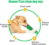 Natural Rubber Tough Hard Dog Interactive Toys Toothbrush Pet Clever 