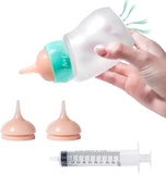 Newborn Animals Milk Bottles for Nursing with Replacement Nipples, Pet Feeder Set (1 Bottle+S/M/L Nipple+1 Syringe) Dog Bowls & Feeders Pet Clever Kitten/Toy Puppy (150ml) 