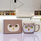 Owl Mug 14 oz Cute Ceramic Coffee Mug 3D Porcelain Tea Mug for Women Other Pets Design Mugs Pet Clever 