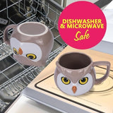 Owl Mug 14 oz Cute Ceramic Coffee Mug 3D Porcelain Tea Mug for Women Other Pets Design Mugs Pet Clever 