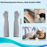 Pet Handling Gloves – 16" Extra-Long Cat Grooming Arm Sleeves Cat Care & Grooming Pet Clever 