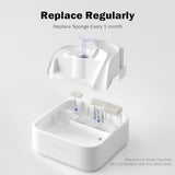 Pet Water Dispenser 3-Tired Standalone Water Bowl Indoor with Dual Pumps Quiet, Filter and Sponge Replaceable BPA-Free 2L/67 oz Dog Bowls & Feeders Pet Clever 