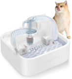 Pet Water Dispenser 3-Tired Standalone Water Bowl Indoor with Dual Pumps Quiet, Filter and Sponge Replaceable BPA-Free 2L/67 oz Dog Bowls & Feeders Pet Clever 2L Water Fountain 