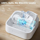 Pet Water Dispenser 3-Tired Standalone Water Bowl Indoor with Dual Pumps Quiet, Filter and Sponge Replaceable BPA-Free 2L/67 oz Dog Bowls & Feeders Pet Clever 