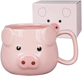 Pig Coffee Mug 14 oz Ceramic Novelty Coffee Mug 3D Porcelain Tea Mug Other Pets Design Mugs Pet Clever 