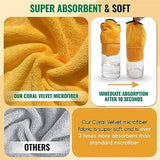 Premium Super Absorbent Microfiber Dog Bath Towel with Drying Gloves Cat Clothing Pet Clever 