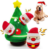 Santa Claus Snowman Dog Toys Hide and Seek Puzzle Toothbrush Pet Clever 