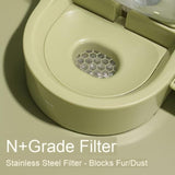 Self-Dispensing 2.2L Gravity Waterer Fountain with Snack Bowl Dog Bowls & Feeders Pet Clever 