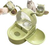 Self-Dispensing 2.2L Gravity Waterer Fountain with Snack Bowl Dog Bowls & Feeders Pet Clever 