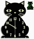 Silent Non-Ticking Glow in The Dark Luminous Clock for Bedroom Home Decor Cats Pet Clever 