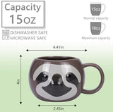 Sloth Mug 16 oz Ceramic Coffee Mug 3D Porcelain Tea Mug for Women Other Pets Design Mugs Pet Clever 