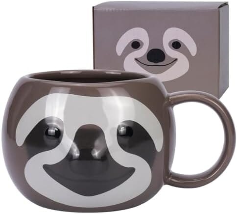 Sloth Mug 16 oz Ceramic Coffee Mug 3D Porcelain Tea Mug for Women Other Pets Design Mugs Pet Clever 