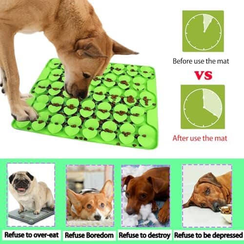 Slow Feeder Lick Mat for Dry Wet Food for Pet Encourages Natural Foraging Skill Dog Pet Clever 