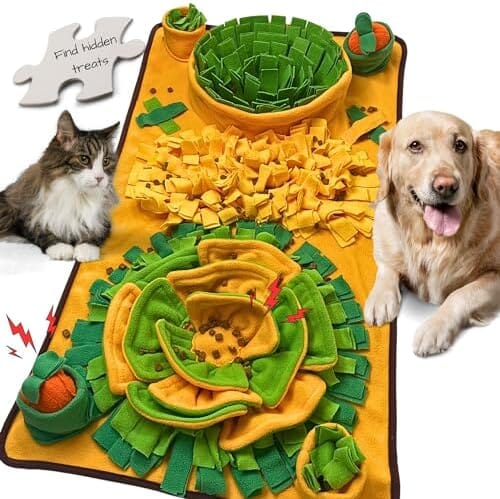 Snuffle Mat for Dogs Large Dog Snuffle Mat with Squeaky Plush Carrot Toy Dog Pet Clever 