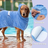 Soft Cozy Adjustable Dog Drying Coat Hoodie Cat Clothing Pet Clever 