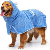 Soft Cozy Adjustable Dog Drying Coat Hoodie Cat Clothing Pet Clever Medium: back length 17" chest girth 15"-27" 