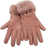 Thermal Mittens with Faux Fur Cuff Cat Design Accessories Pet Clever 