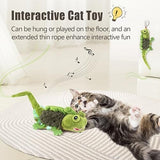 Touch Activated Flapping Chirping Lizard Kitten Toy with Catnip for Indoor Cats Cat Pet Clever 