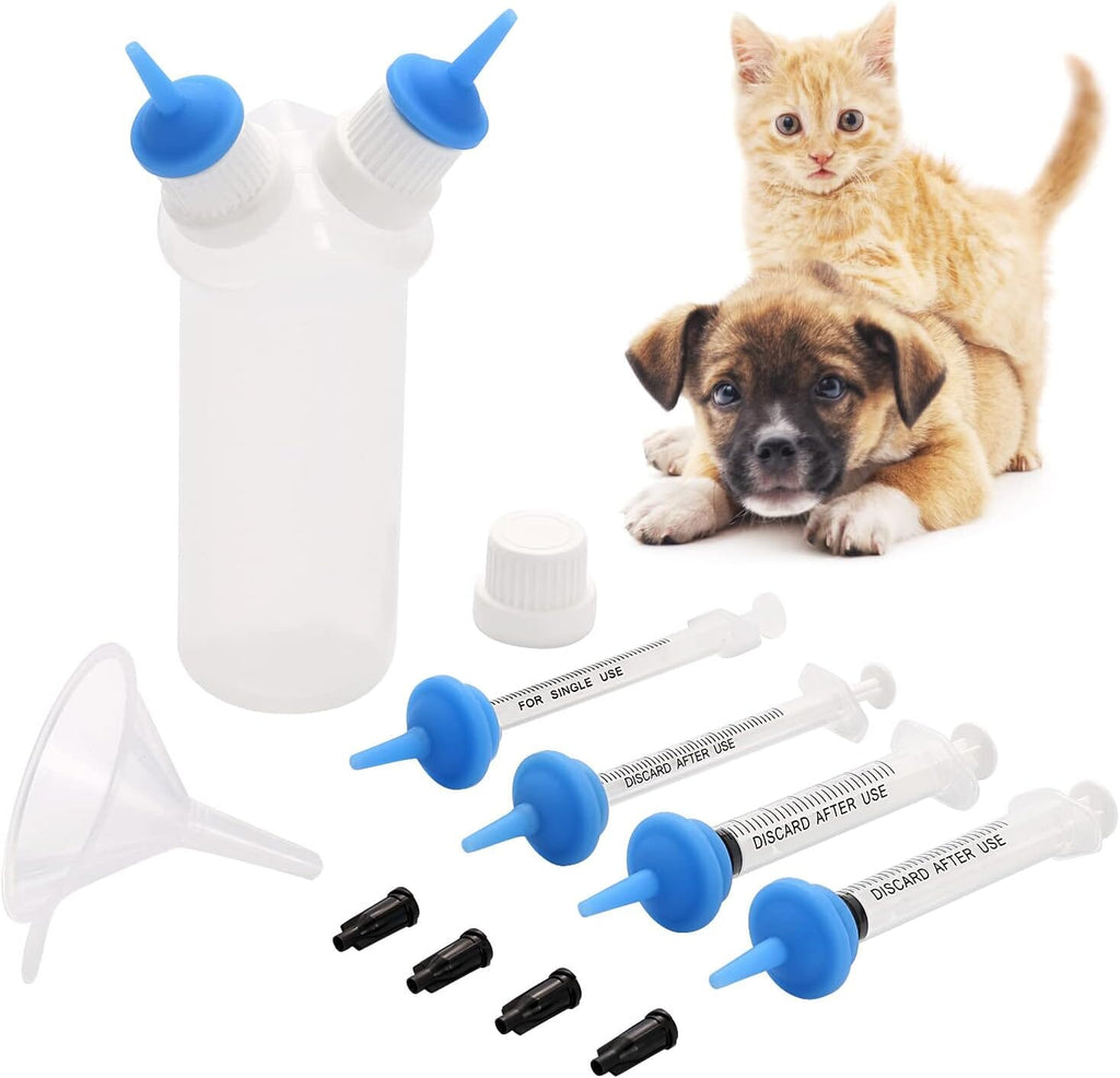 Two Silicone Nipple Feeding for Newborn Kittens Dog Bowls & Feeders Pet Clever Blue 