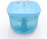 Ultra Silent Pet Drinking Fountain for Cats and Small Dogs, Indoor Water Fountain, 2.4L/2.5QT Capacity Dog Bowls & Feeders Pet Clever Blue 