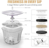 Ultra Silent Pet Drinking Fountain for Cats and Small Dogs, Indoor Water Fountain, 2.4L/2.5QT Capacity Dog Bowls & Feeders Pet Clever 