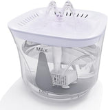 Ultra Silent Pet Drinking Fountain for Cats and Small Dogs, Indoor Water Fountain, 2.4L/2.5QT Capacity Dog Bowls & Feeders Pet Clever White 