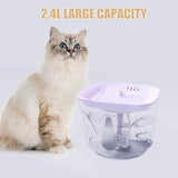 Ultra Silent Pet Drinking Fountain for Cats and Small Dogs, Indoor Water Fountain, 2.4L/2.5QT Capacity Dog Bowls & Feeders Pet Clever 