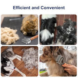 Undercoat Rake Grooming Tool with Wooden Handle for Dogs & Cats Dog Combs Pet Clever 