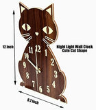 Wall Clock Glow in The Dark - Night Light Cat Home Decor Cats Pet Clever 