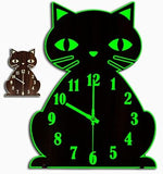 Wall Clock Glow in The Dark - Night Light Cat Home Decor Cats Pet Clever 